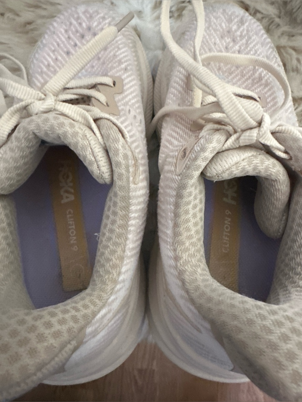Hoka One One Women's Pale Pink and Light Blue Running Sneakers - Picture 5 of 7